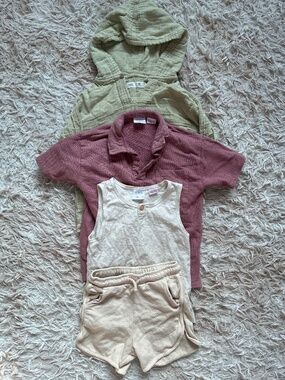 Boys Zara PLAY Lot Shorts Polo Tank Linen Top Size 3 4 5